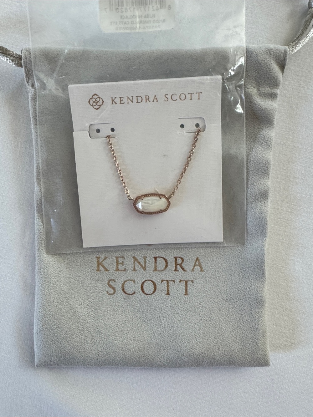 Kendra Scott Elisa Necklace, Rose Gold with White Opal Pendant with dust bag